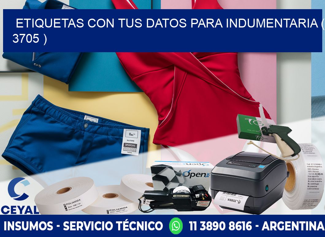 ETIQUETAS CON TUS DATOS PARA INDUMENTARIA ( 3705 )