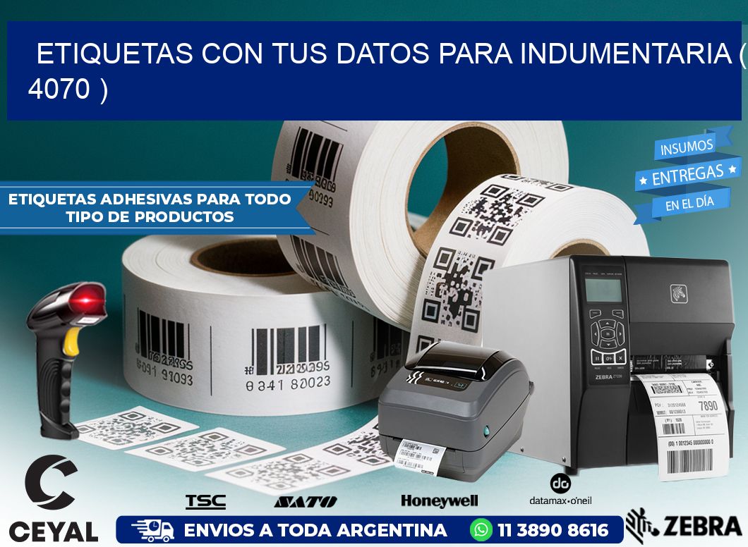 ETIQUETAS CON TUS DATOS PARA INDUMENTARIA ( 4070 )