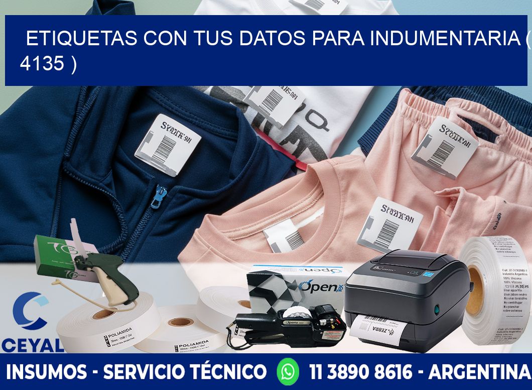 ETIQUETAS CON TUS DATOS PARA INDUMENTARIA ( 4135 )