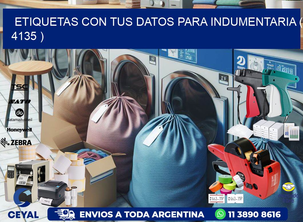ETIQUETAS CON TUS DATOS PARA INDUMENTARIA ( 4135 )