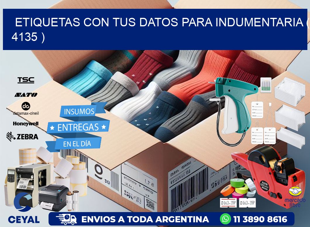 ETIQUETAS CON TUS DATOS PARA INDUMENTARIA ( 4135 )