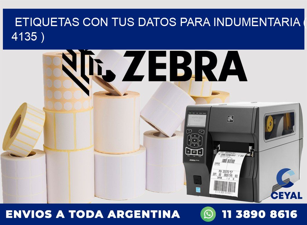 ETIQUETAS CON TUS DATOS PARA INDUMENTARIA ( 4135 )