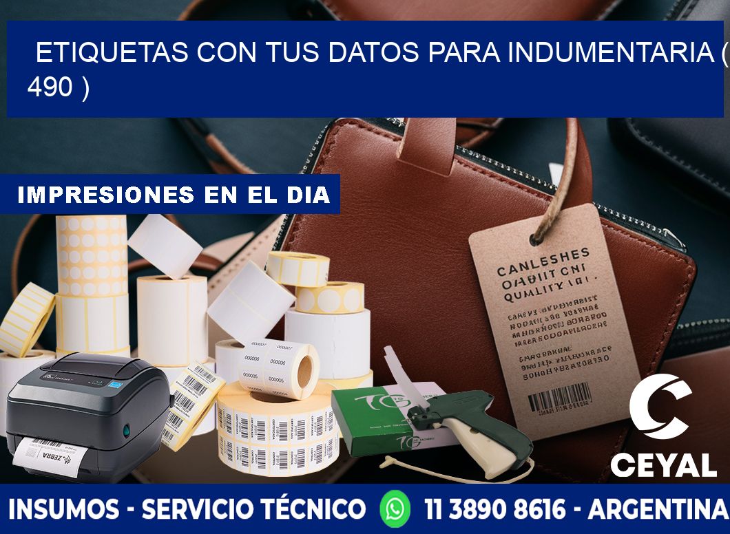 ETIQUETAS CON TUS DATOS PARA INDUMENTARIA ( 490 )