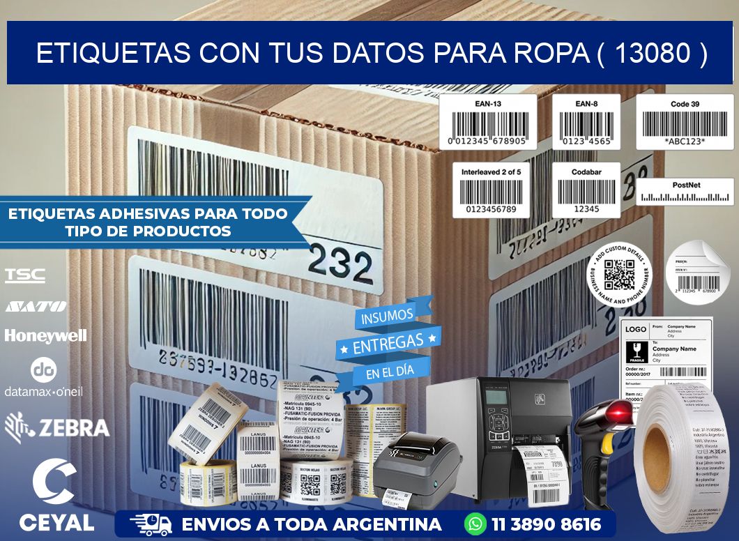 ETIQUETAS CON TUS DATOS PARA ROPA ( 13080 )