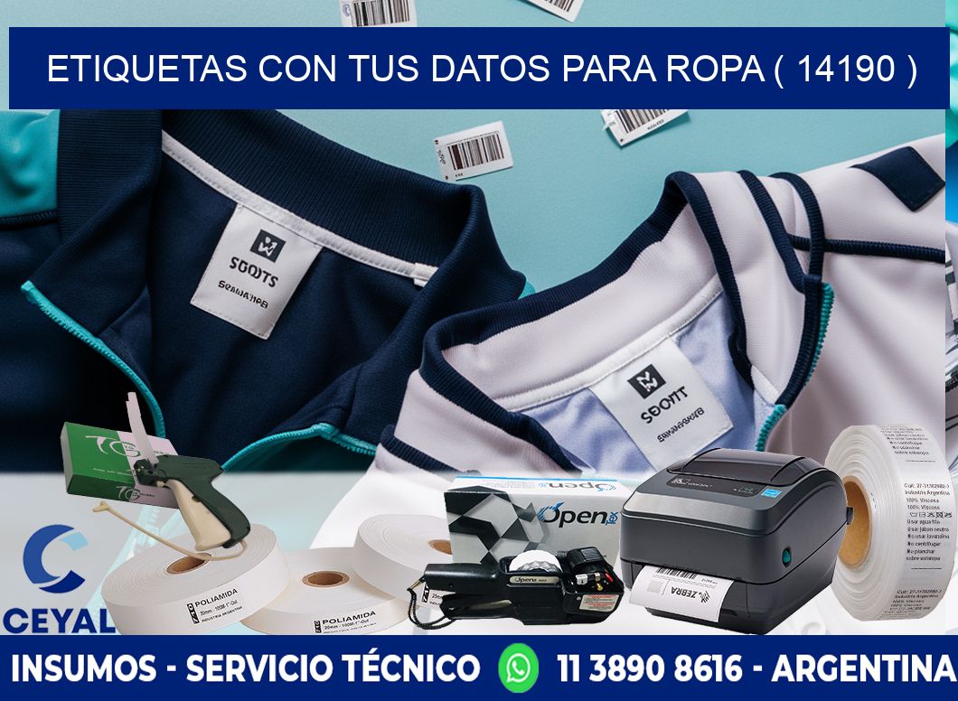 ETIQUETAS CON TUS DATOS PARA ROPA ( 14190 )