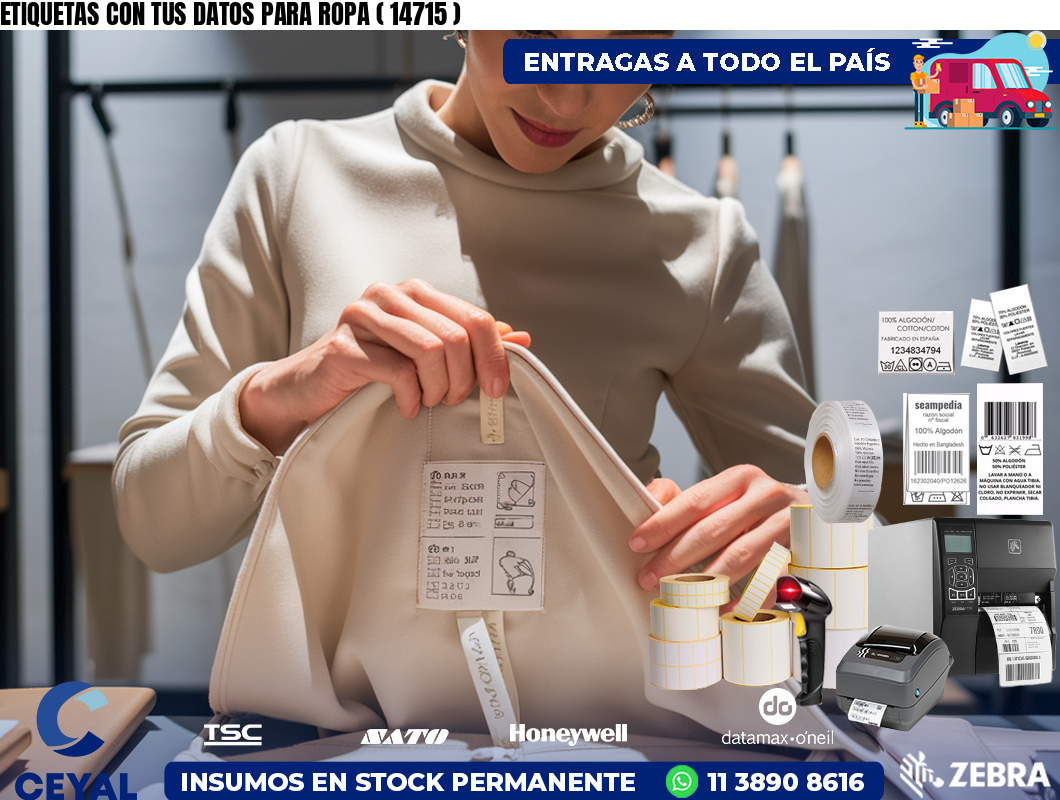 ETIQUETAS CON TUS DATOS PARA ROPA ( 14715 )