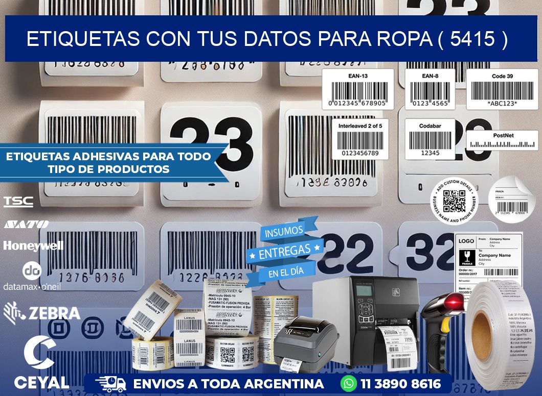 ETIQUETAS CON TUS DATOS PARA ROPA ( 5415 )