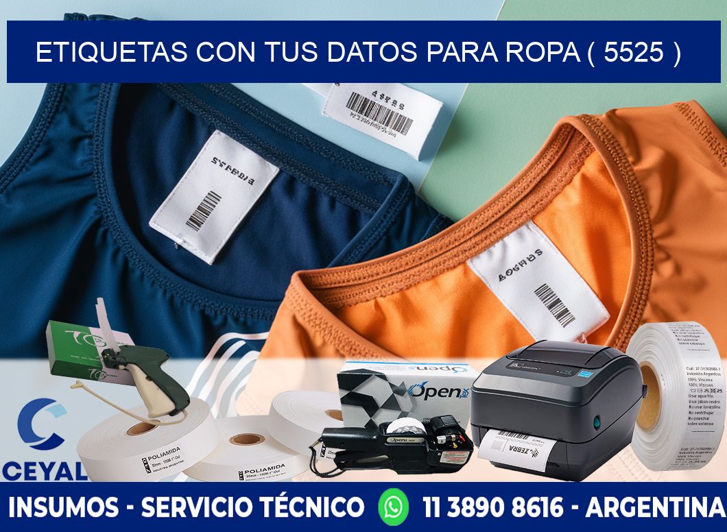 ETIQUETAS CON TUS DATOS PARA ROPA ( 5525 )