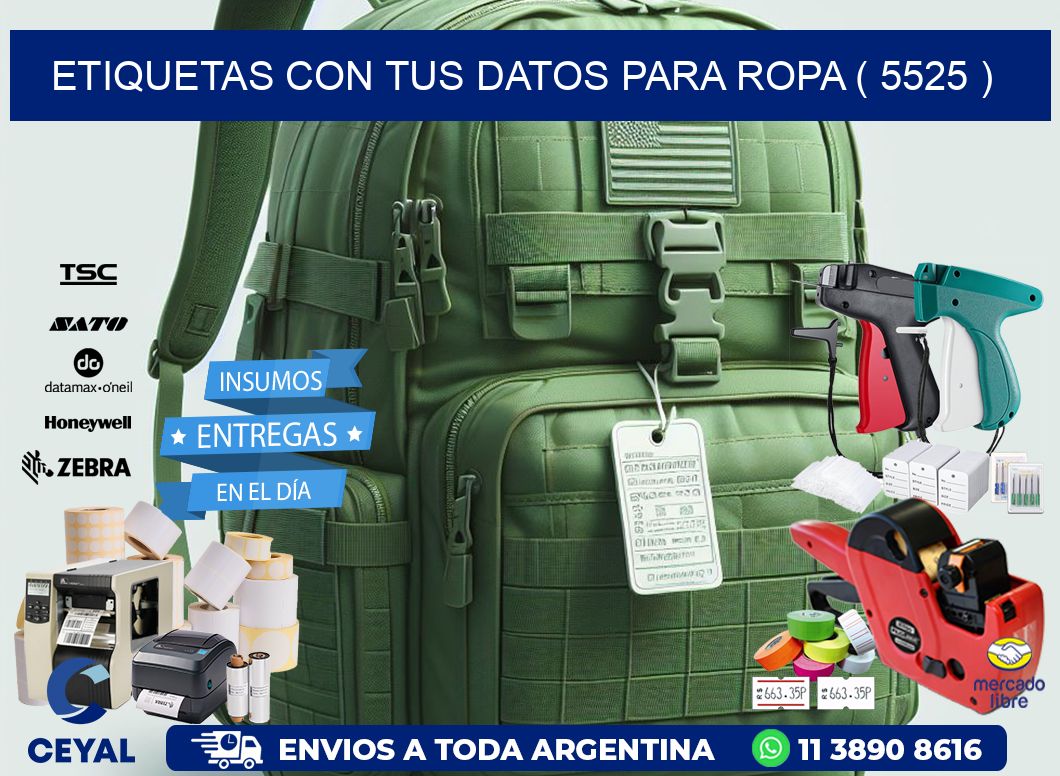ETIQUETAS CON TUS DATOS PARA ROPA ( 5525 )