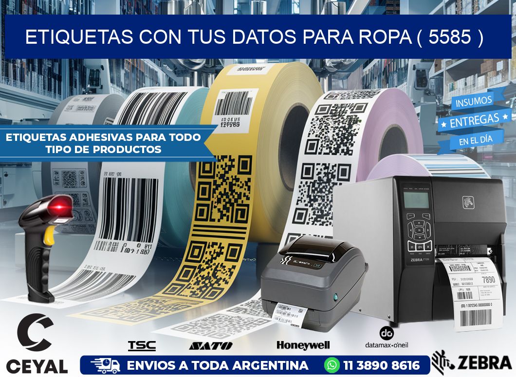 ETIQUETAS CON TUS DATOS PARA ROPA ( 5585 )