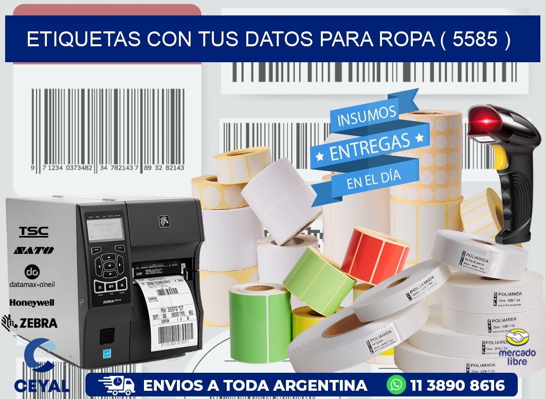 ETIQUETAS CON TUS DATOS PARA ROPA ( 5585 )