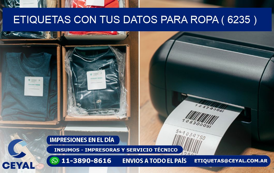 ETIQUETAS CON TUS DATOS PARA ROPA ( 6235 )