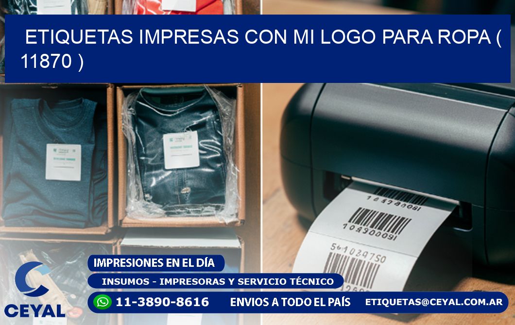 ETIQUETAS IMPRESAS CON MI LOGO PARA ROPA ( 11870 )