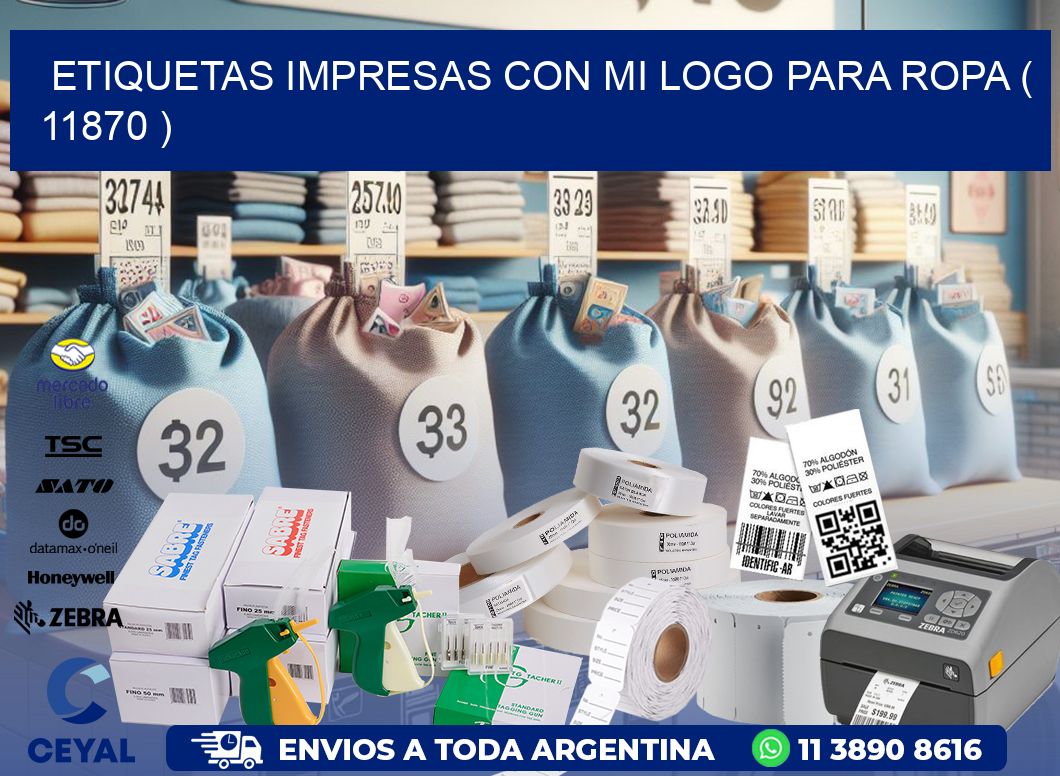 ETIQUETAS IMPRESAS CON MI LOGO PARA ROPA ( 11870 )