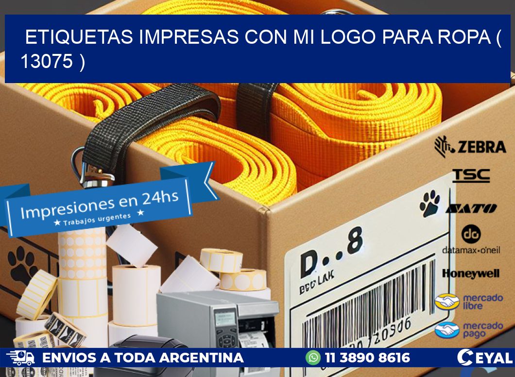 ETIQUETAS IMPRESAS CON MI LOGO PARA ROPA ( 13075 )