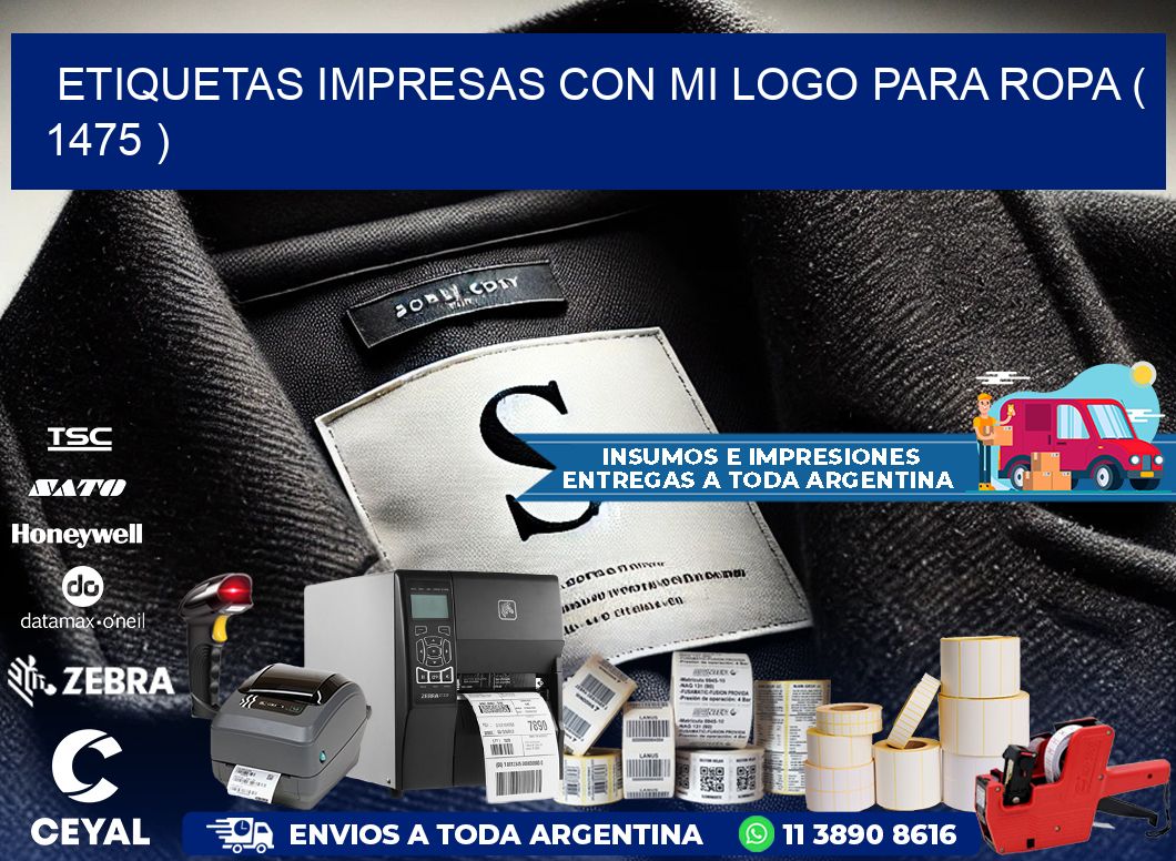 ETIQUETAS IMPRESAS CON MI LOGO PARA ROPA ( 1475 )