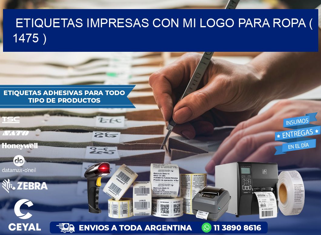 ETIQUETAS IMPRESAS CON MI LOGO PARA ROPA ( 1475 )
