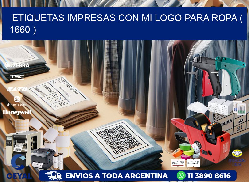 ETIQUETAS IMPRESAS CON MI LOGO PARA ROPA ( 1660 )