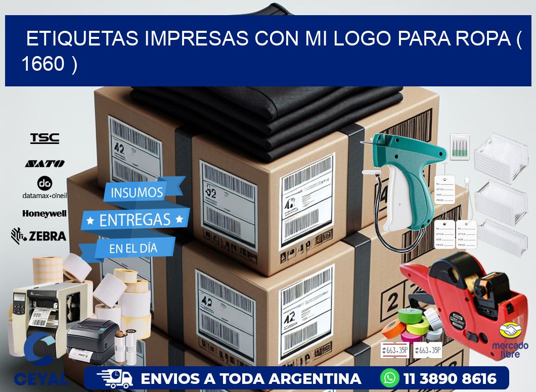 ETIQUETAS IMPRESAS CON MI LOGO PARA ROPA ( 1660 )