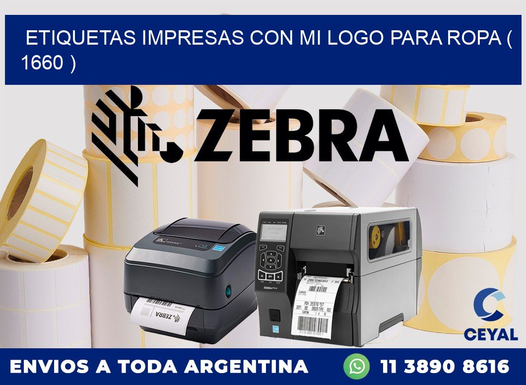 ETIQUETAS IMPRESAS CON MI LOGO PARA ROPA ( 1660 )