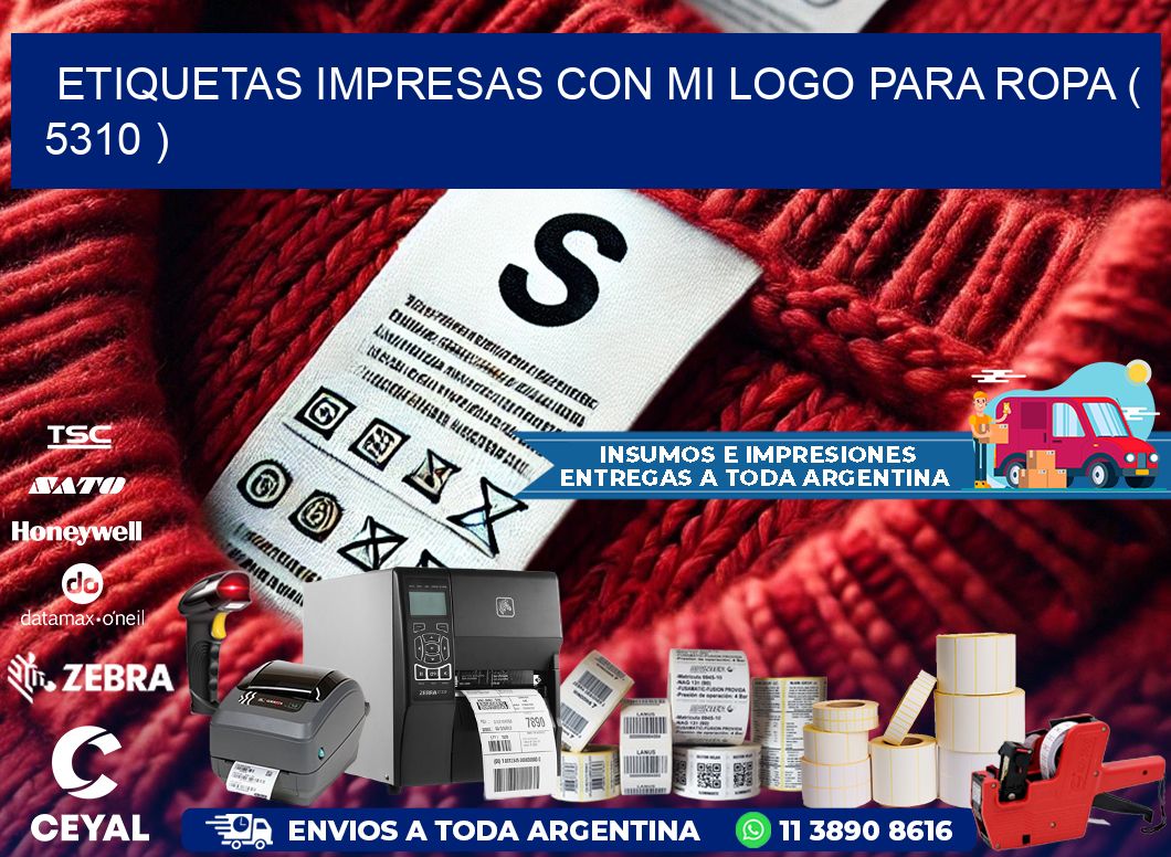 ETIQUETAS IMPRESAS CON MI LOGO PARA ROPA ( 5310 )