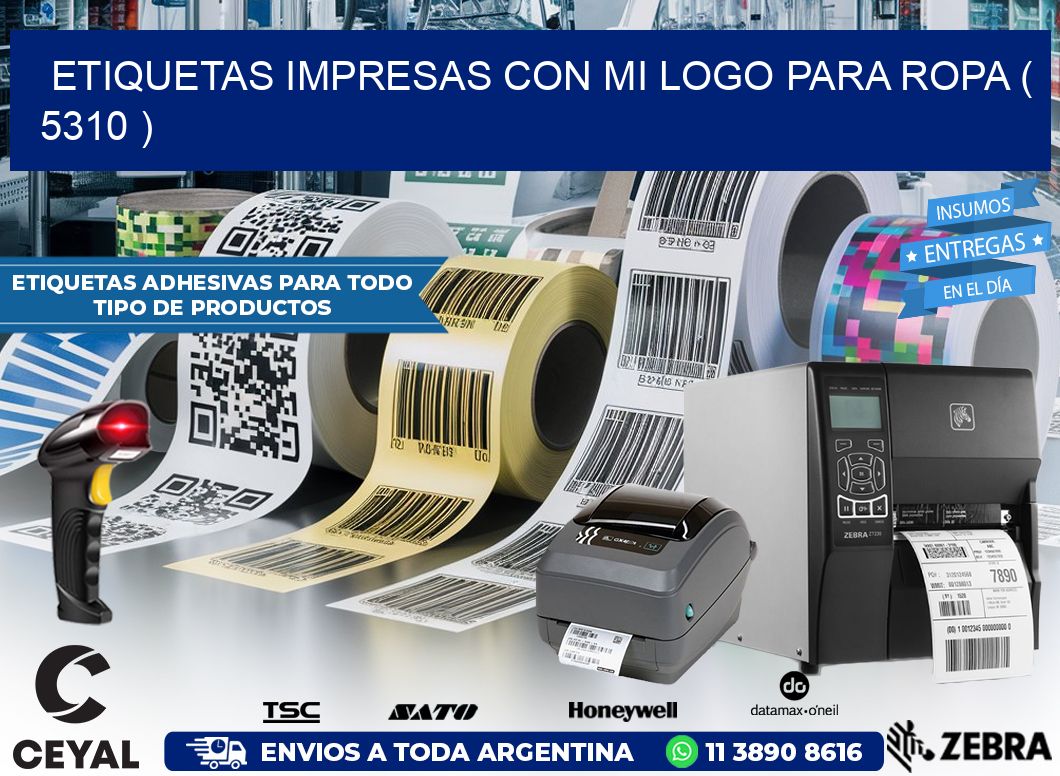 ETIQUETAS IMPRESAS CON MI LOGO PARA ROPA ( 5310 )