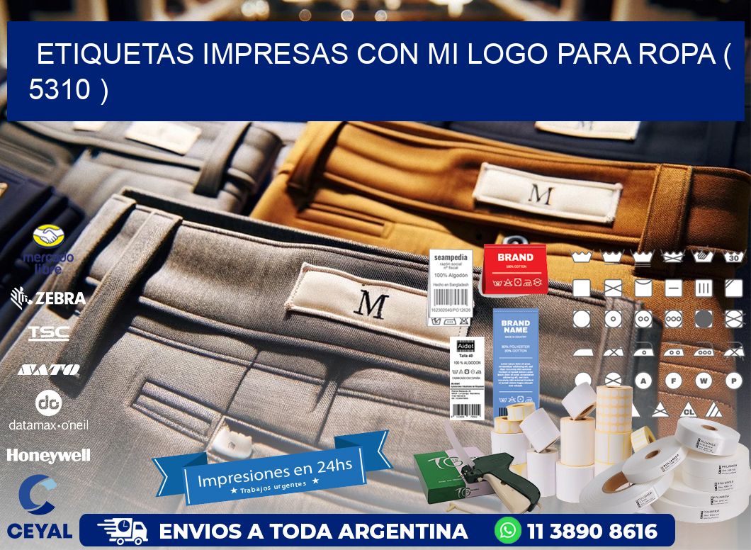 ETIQUETAS IMPRESAS CON MI LOGO PARA ROPA ( 5310 )