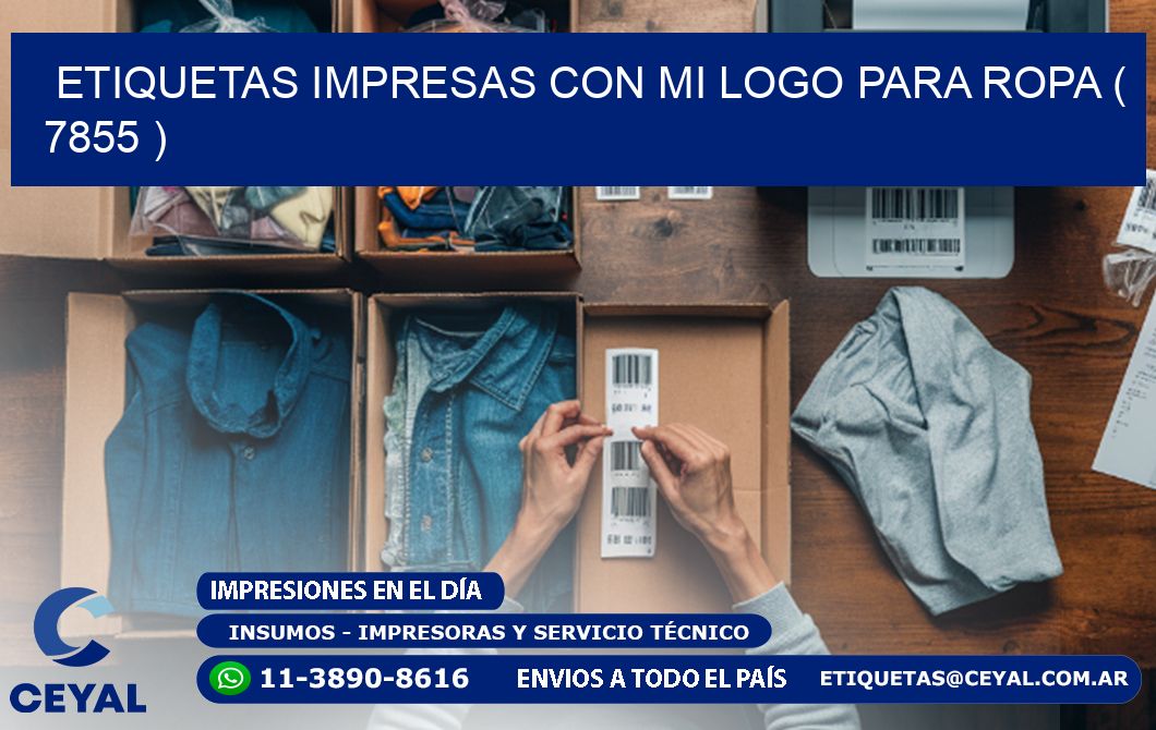 ETIQUETAS IMPRESAS CON MI LOGO PARA ROPA ( 7855 )