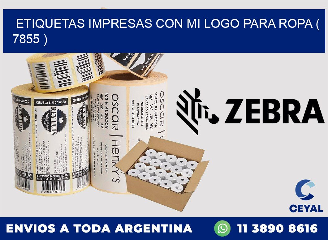 ETIQUETAS IMPRESAS CON MI LOGO PARA ROPA ( 7855 )
