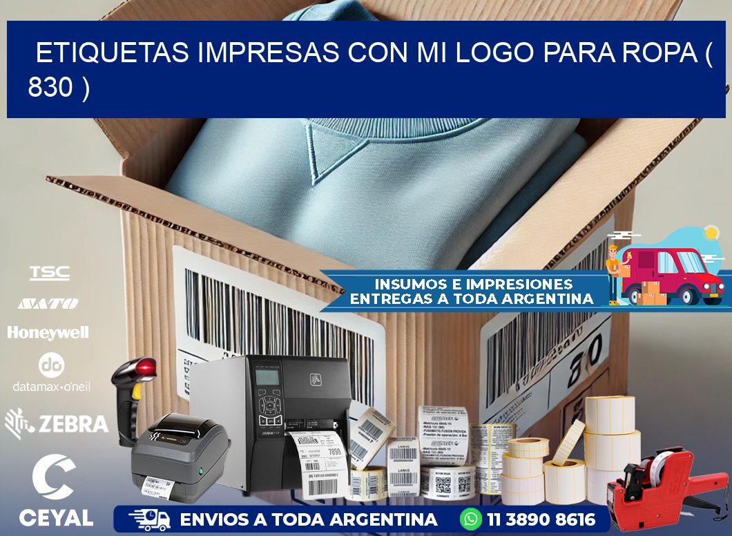 ETIQUETAS IMPRESAS CON MI LOGO PARA ROPA ( 830 )