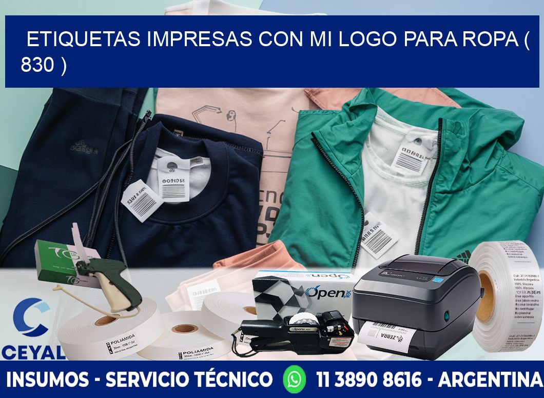 ETIQUETAS IMPRESAS CON MI LOGO PARA ROPA ( 830 )