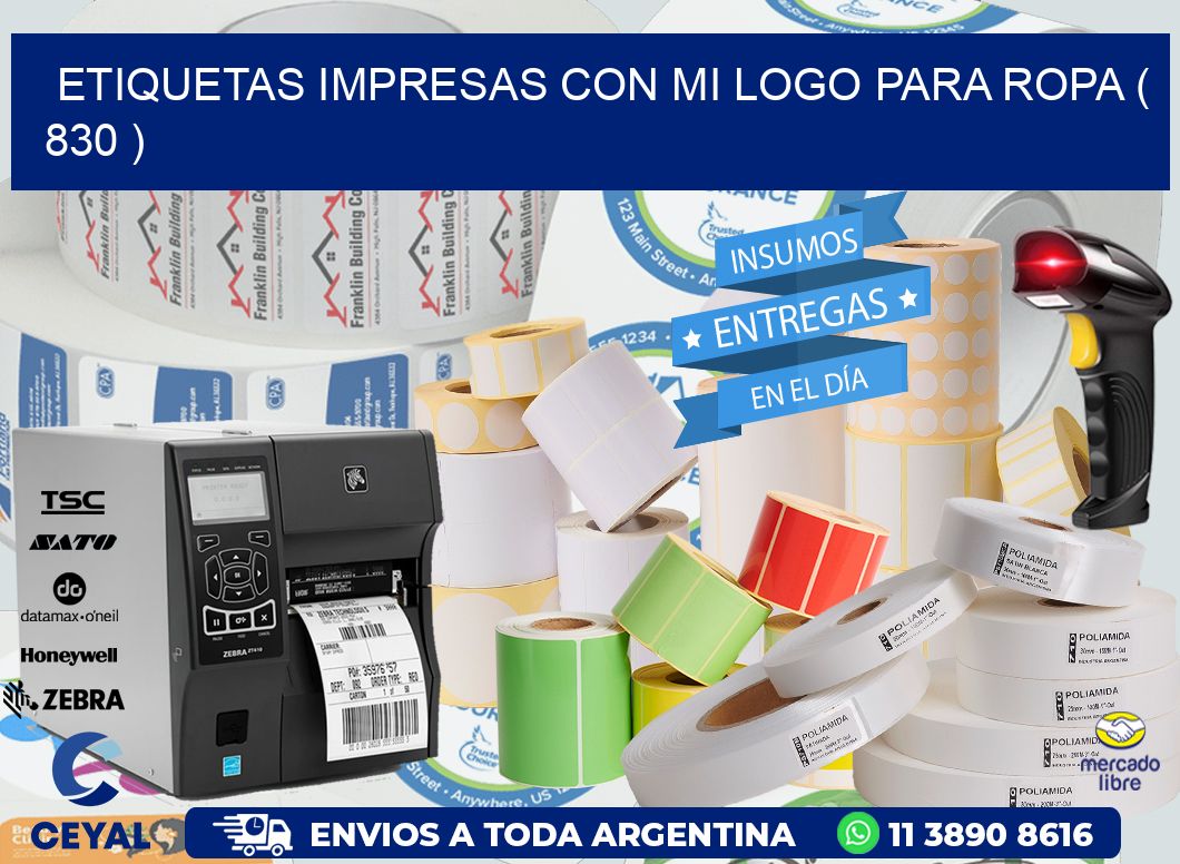 ETIQUETAS IMPRESAS CON MI LOGO PARA ROPA ( 830 )
