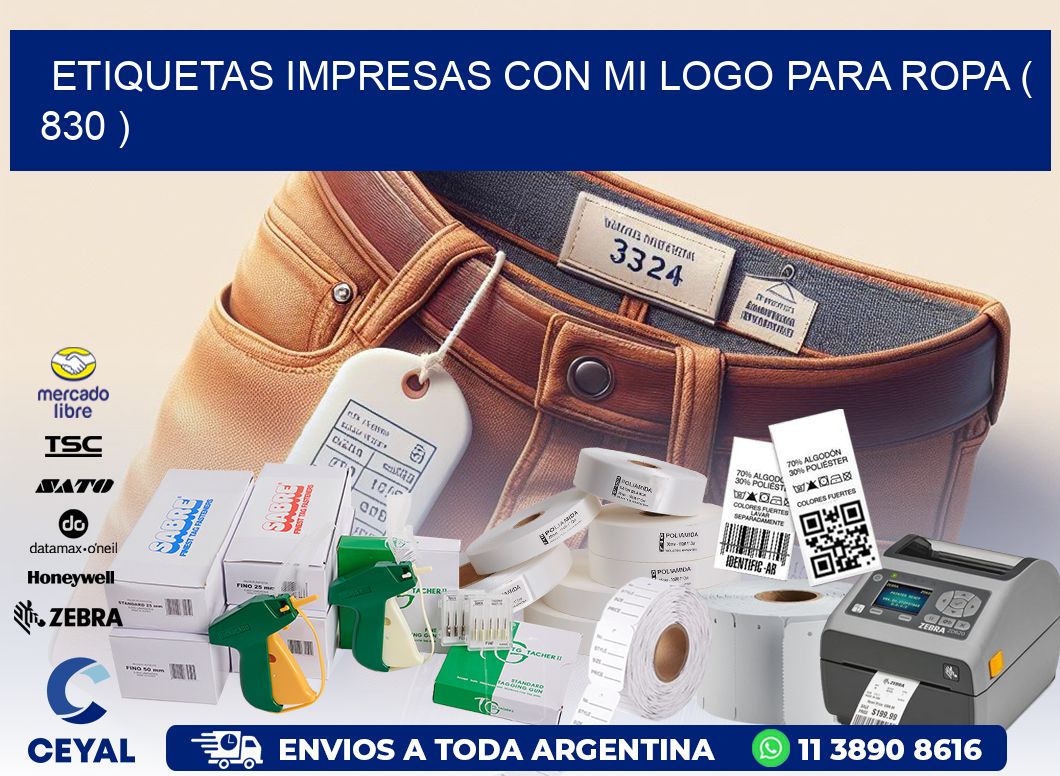 ETIQUETAS IMPRESAS CON MI LOGO PARA ROPA ( 830 )