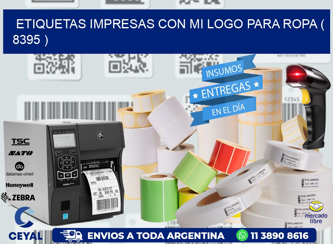 ETIQUETAS IMPRESAS CON MI LOGO PARA ROPA ( 8395 )
