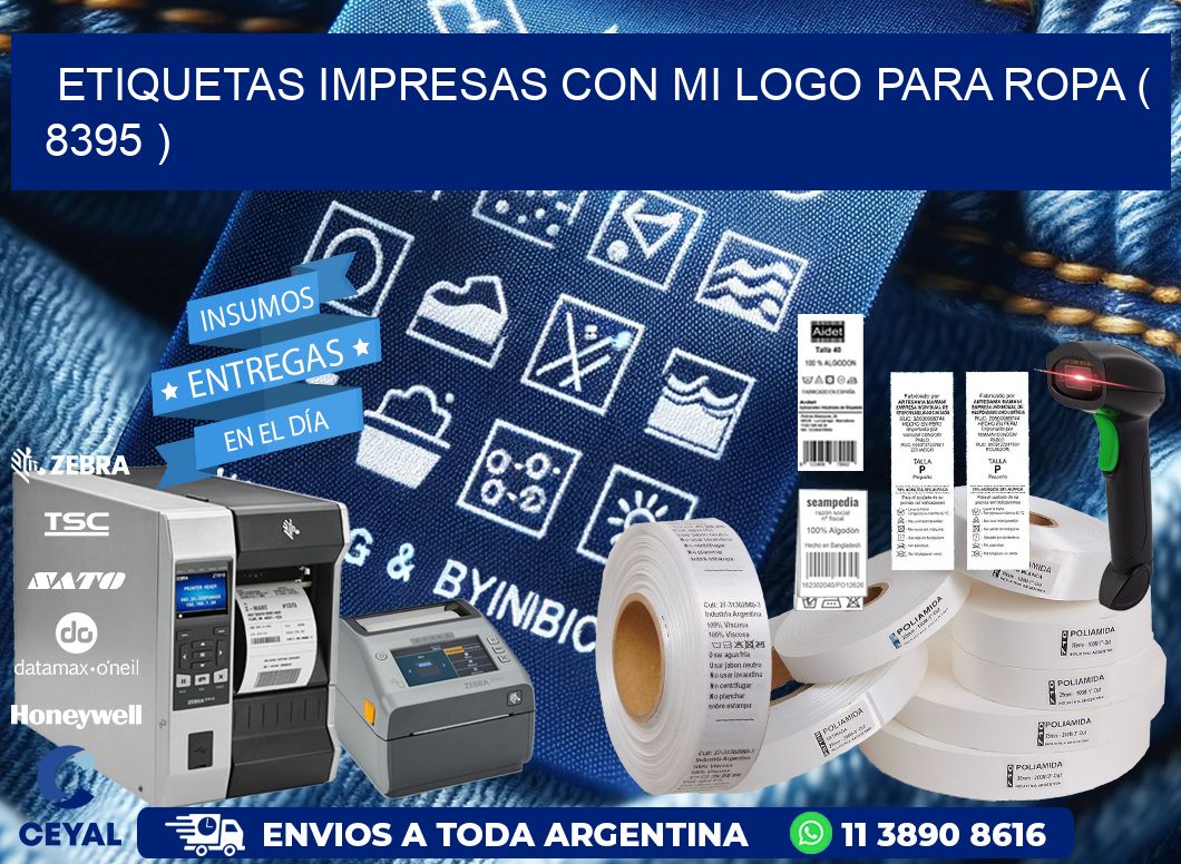 ETIQUETAS IMPRESAS CON MI LOGO PARA ROPA ( 8395 )