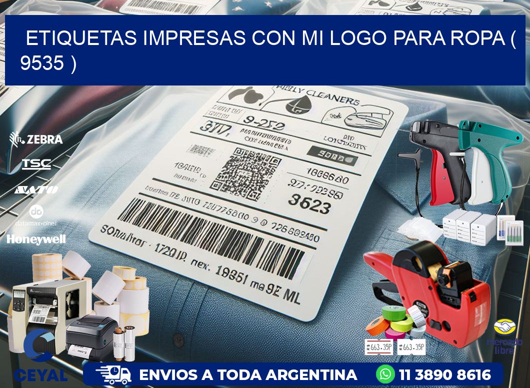 ETIQUETAS IMPRESAS CON MI LOGO PARA ROPA ( 9535 )