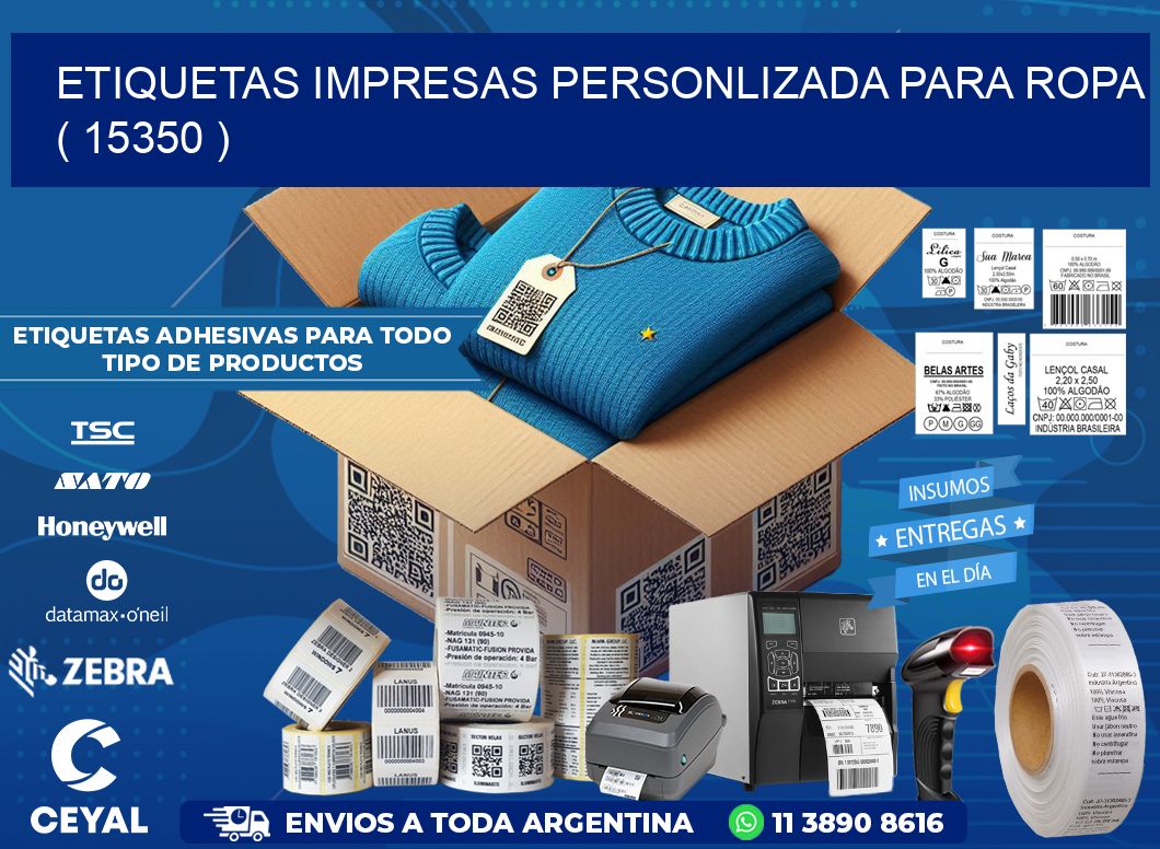 ETIQUETAS IMPRESAS PERSONLIZADA PARA ROPA   ( 15350 )