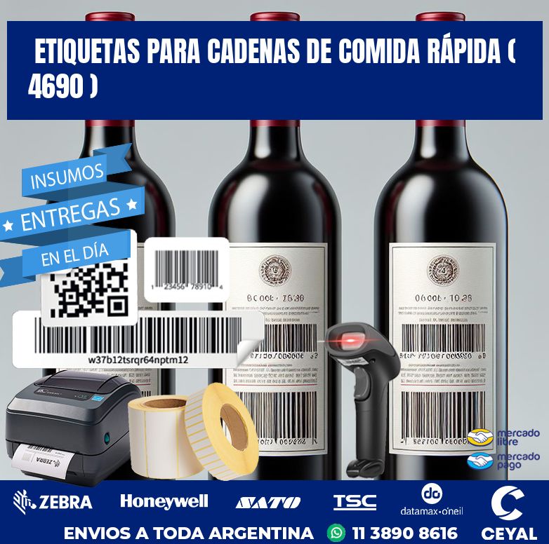 ETIQUETAS PARA CADENAS DE COMIDA RÁPIDA ( 4690 )
