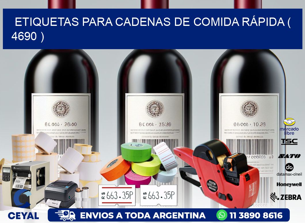 ETIQUETAS PARA CADENAS DE COMIDA RÁPIDA ( 4690 )