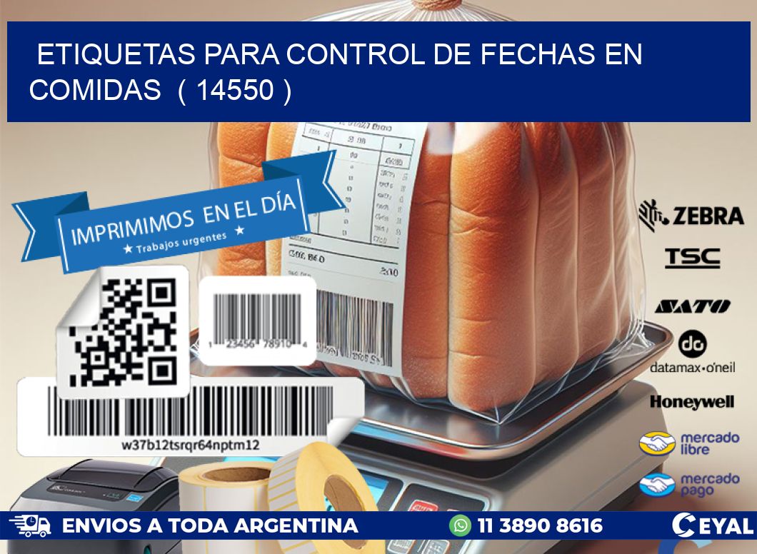 ETIQUETAS PARA CONTROL DE FECHAS EN COMIDAS  ( 14550 )