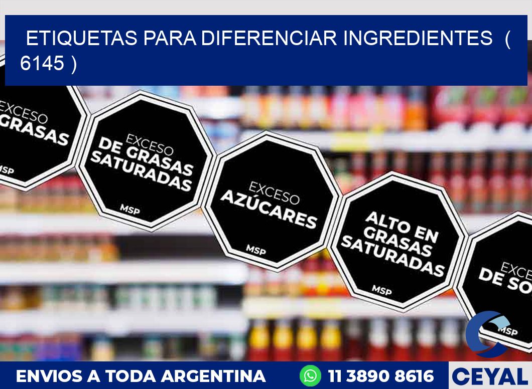 ETIQUETAS PARA DIFERENCIAR INGREDIENTES  ( 6145 )