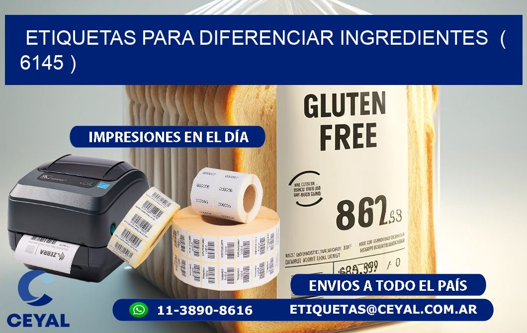 ETIQUETAS PARA DIFERENCIAR INGREDIENTES  ( 6145 )