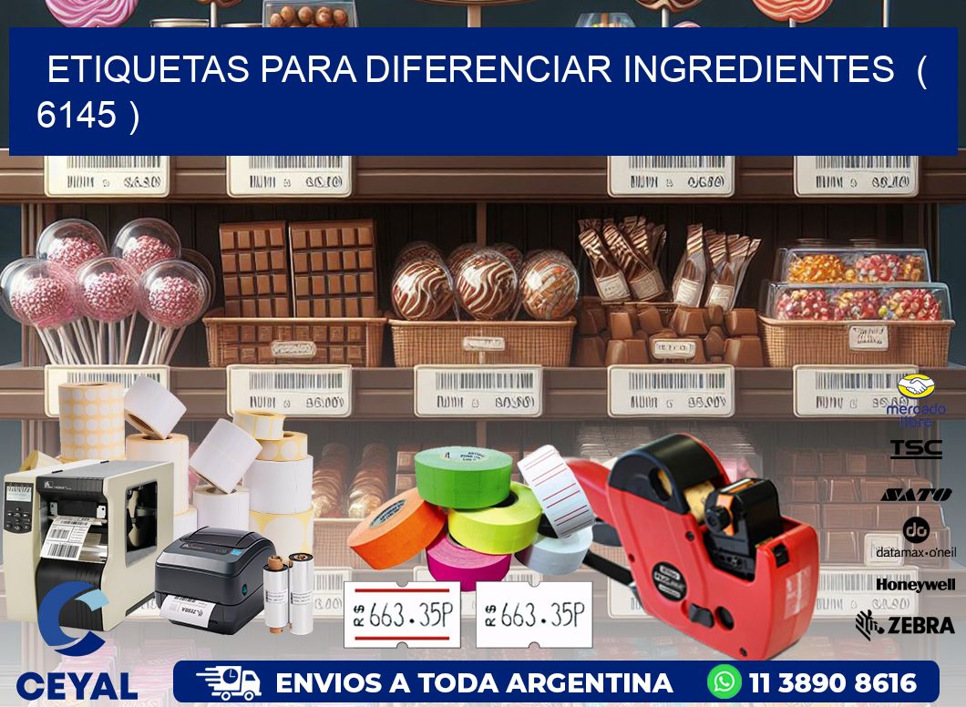 ETIQUETAS PARA DIFERENCIAR INGREDIENTES  ( 6145 )