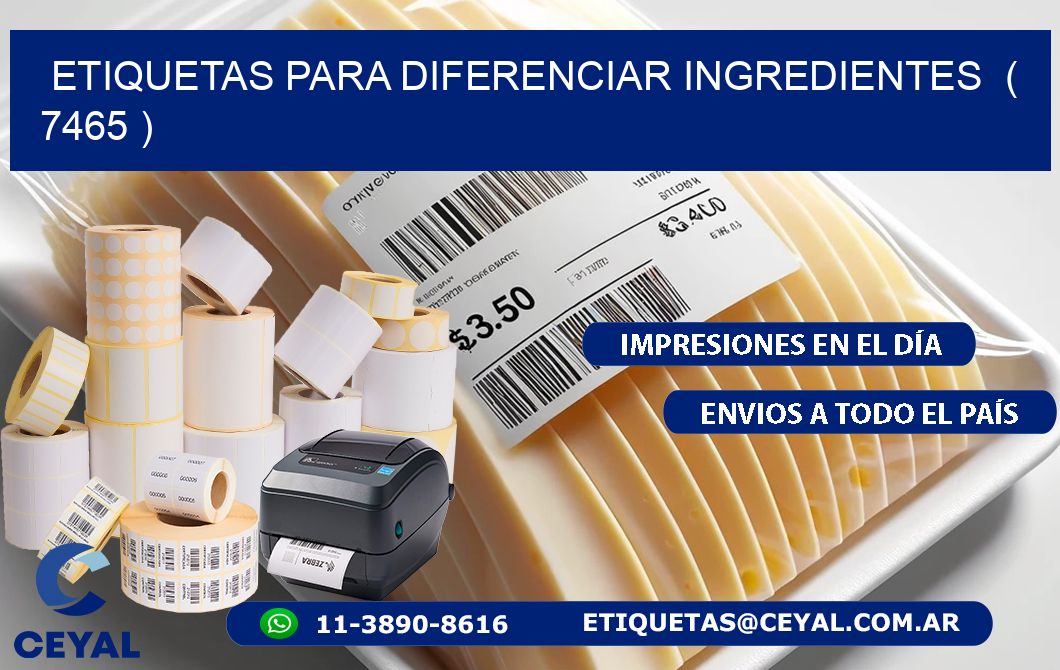 ETIQUETAS PARA DIFERENCIAR INGREDIENTES  ( 7465 )