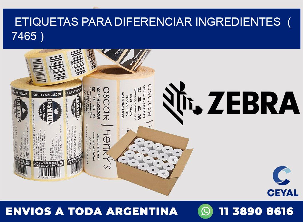 ETIQUETAS PARA DIFERENCIAR INGREDIENTES  ( 7465 )