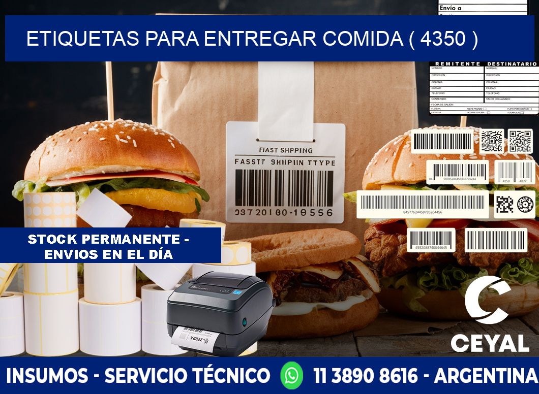 ETIQUETAS PARA ENTREGAR COMIDA ( 4350 )