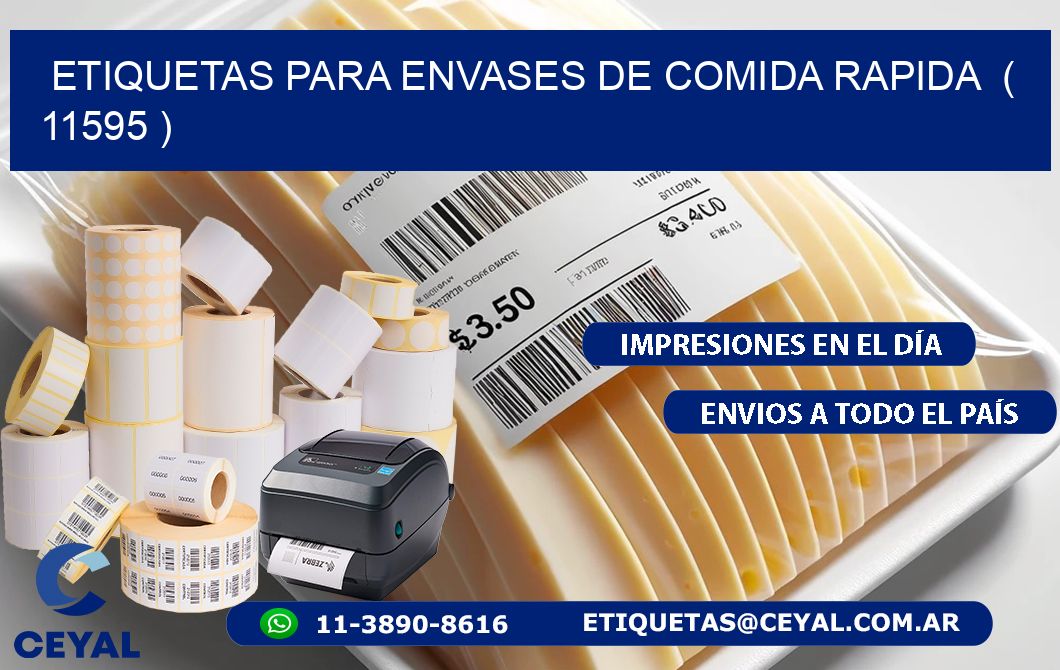ETIQUETAS PARA ENVASES DE COMIDA RAPIDA  ( 11595 )