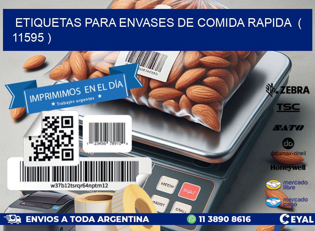 ETIQUETAS PARA ENVASES DE COMIDA RAPIDA  ( 11595 )