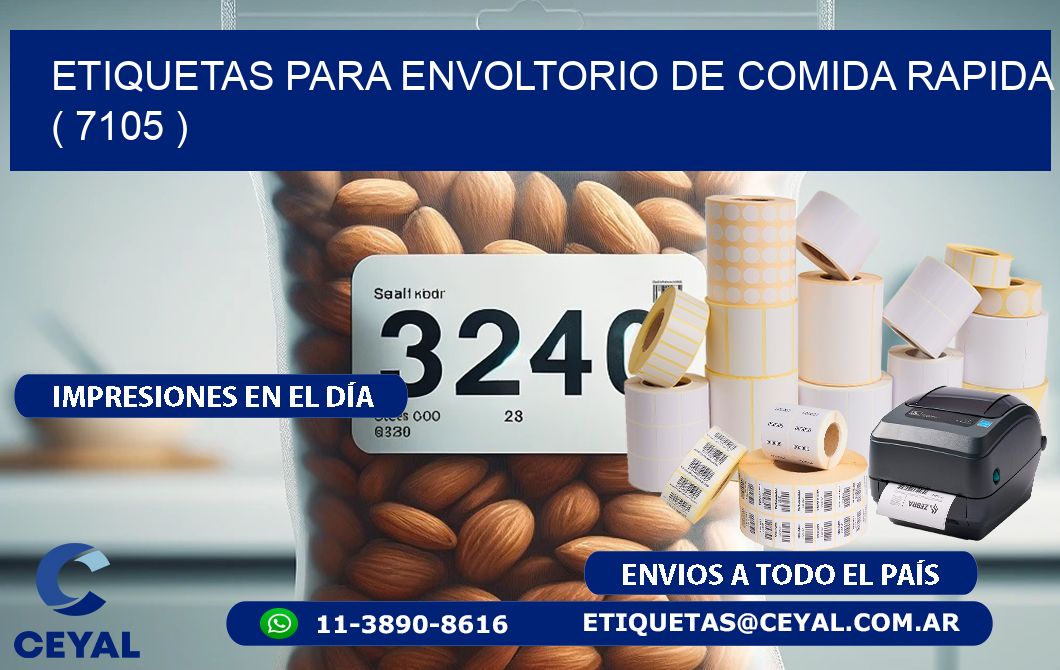 ETIQUETAS PARA ENVOLTORIO DE COMIDA RAPIDA  ( 7105 )