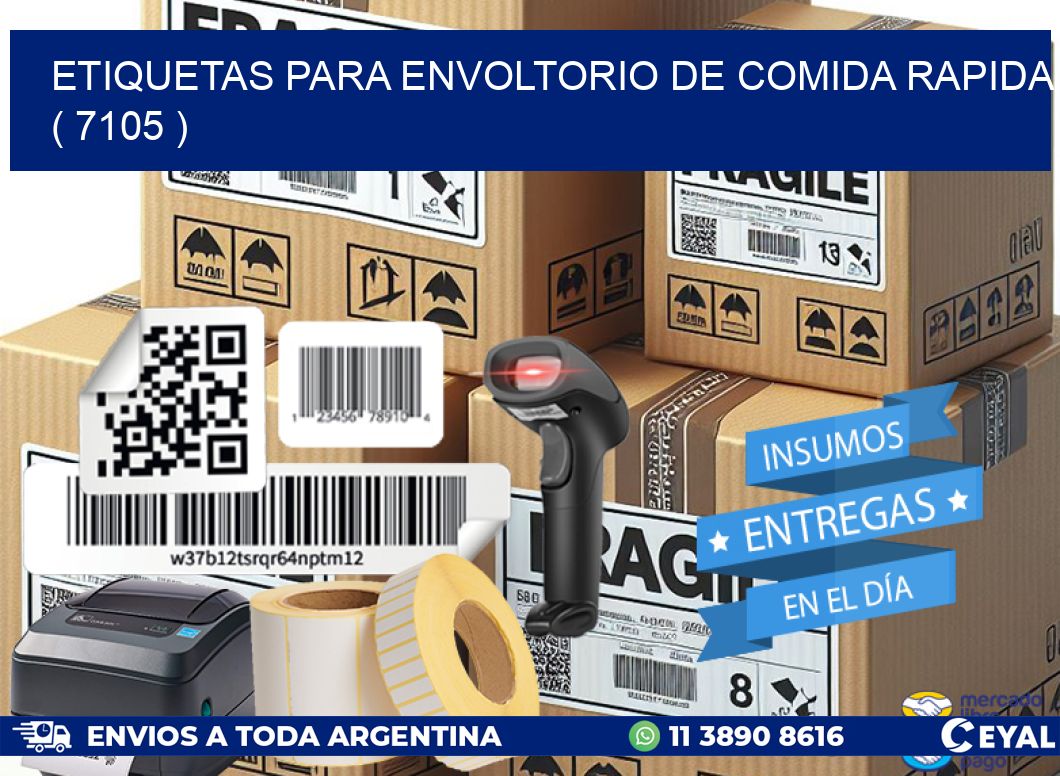 ETIQUETAS PARA ENVOLTORIO DE COMIDA RAPIDA  ( 7105 )